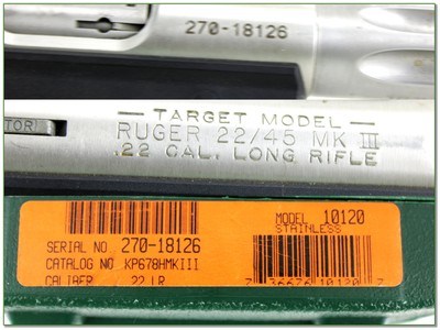 Ruger MK III Hunter Stainless Fluted 22 LR 6.88” Threaded w Box and Extra Mag - Image 4 of 4