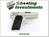 Browning FN Baby 25 Auto ACP 2.1” Nickel Pistol - 1 of 4