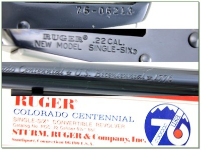 Ruger Single-Six Colorado Centennial 6.5” Revolver 22 LR and Mag w Case 1976 - Image 4 of 4