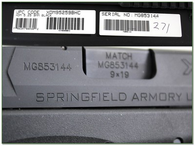Springfield XDM 9mm 5.25