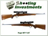 Ruger M77 early pre-warning Red Pad 20in Carbine 7x57 w/ Redfield - 1 of 4