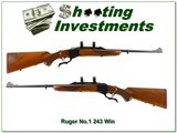 Ruger No. 1 A Light Sporter 243 Win Red Pad Pre Warning 22” Rifle 1977 Excellent - 1 of 4