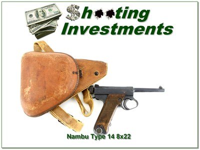 Nambu Type 14 8x22 1944 Nagoya Arsenal w Holster - Image 1 of 4