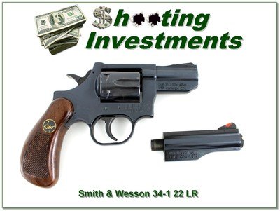 Smith & Wesson Model 34-1 22 LR Revolver 4” Blued 1982 - Image 1 of 4