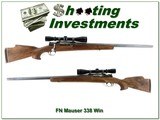 FN Mauser custom 338 Win Mag 26in Bull Barrel Leupold scope - Image 1 of 4