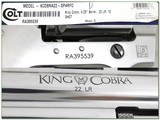 Colt King Cobra 22 LR Stainless 10 shooter like new - Image 4 of 4