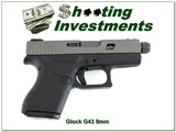 Glock Model 43 9mm Pistol Custom Slide Cuts and Threaded 3.75” Barrel - 1 of 4