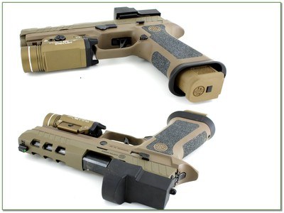 Sig Sauer P320 DH3 Custom Works 9mm Coyote Tan w Case, Light, and 4 Mags - Image 3 of 4
