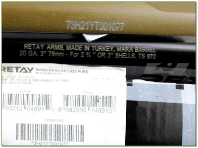 RETAY Masia Mara Bronze 20 Gauge 28in as new in box - Image 4 of 4