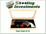 Ruger Single Six 22 LR WMR 3 Screw 6.5” Revolver w Case and Grips 1970 Near New - 1 of 4