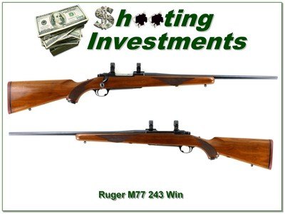 Ruger Model M77 243 Win Red Pad 22” Rifle w Rings 1979 Made - Image 1 of 4