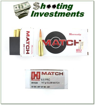 Hornady Match 6.5mm PRC 147 Grain ELD High-end Rifle Ammunition - Image 1 of 1