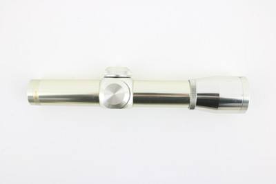 Nikon 2x20 Japan Stainless Chrome Silver Scout Handgun Scope w Covers and Duplex Reticle Rare - Image 2 of 4
