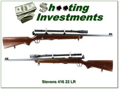 Vintage Stevens 416 Bolt Action Target 22 LR with 10X Unertl scope - Image 1 of 4