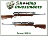 Vintage Stevens 416 Bolt Action Target 22 LR with 10X Unertl scope - Image 1 of 4