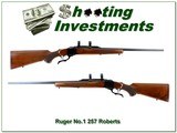 Ruger No. 1 257 Roberts Red Pad 26” Rifle w Rings 1978 Excellent - 1 of 4