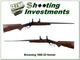 Browning Model 1885 22 Hornet 24” Octagonal Rifle w Rings Excellent - 1 of 4