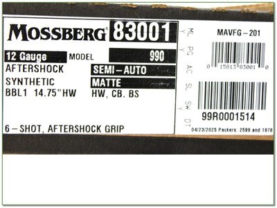 Mossberg Model 990 Aftershock 12 Ga 14.75” Shotgun Unfired NIB - Image 2 of 2