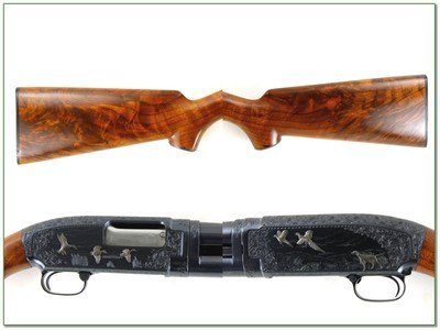 Custom engraved 1958 Winchester Model 12 12 Ga XX Wood! - Image 2 of 4