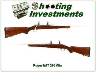 Ruger Model M77 Mark II 270 Win Stainless Walnut 22” w Rings 1997 - Image 1 of 4