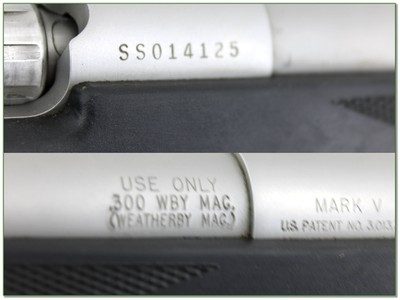 Weatherby Mark V Stainless 300 Wby Mag 26” Rifle Excellent - Image 4 of 4