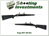 Ruger M77 Mark II 300 Win Stainless Skeleton 24” Rifle w Rings 1996 - Image 1 of 4
