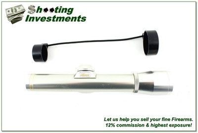 Nikon Pre Monarch 2x20mm Stainless Silver Japan Handgun Scope w Duplex Reticle and Covers - Image 1 of 4