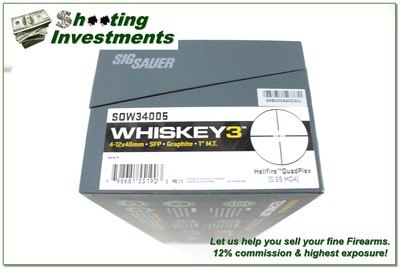 Sig Sauer Whiskey 3 4-12x40mm Graphite Rifle Scope w Illuminated Quadplex Reticle - Image 5 of 5