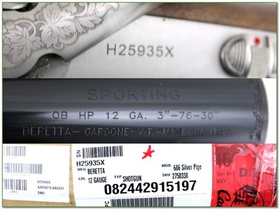 Beretta 686 Silver Pigeon 12 Ga 30” w Box, Case, and Chokes Excellent - Image 4 of 4
