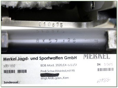 Merkel Model 2020 8x57 JRS O/U 24” Double Rifle w Box and Ammo Excellent - Image 4 of 4