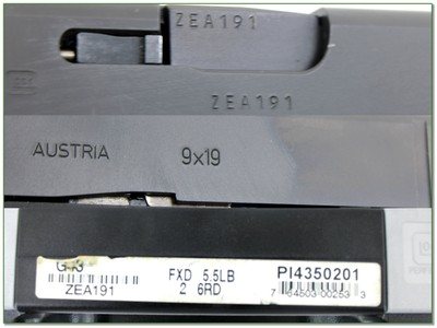 Glock 43 9mm 3.41” Semi Auto Pistol w Trijicon Sites and Box and Extra Magazine - Image 4 of 4