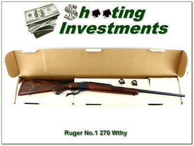 Ruger No. 1 270 Wby Red Pad 26” Rifle w Box Excellent Wood 1987 - Image 1 of 4
