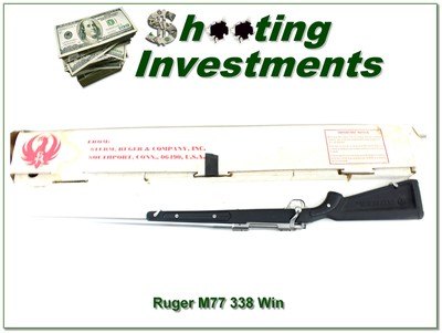 Ruger M77 338 Win Mag Stainless Skeleton Zytel Stock w Box 1996 - Image 1 of 4