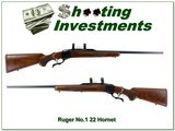 Ruger No. 1 22 Hornet Red Pad 26” Rifle w Rings 1990 Excellent Wood - Image 1 of 4