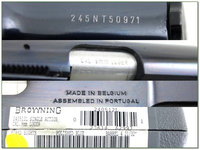 Browning Hi Power 9mm Belgium 5” Pistol NNIB 1996 w 2 Magazines - Image 4 of 4