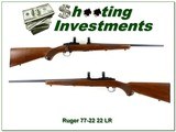 Ruger Model 77/22 22 LR 20” Rifle Early 1987 w Rings Excellent - 1 of 4