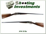 AYA No. 2 Sidelock 12 Ga SXS Engraved Case Color 28” IC / M Excellent
