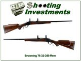 Browning Model 78 B78 22-250 Rem 26” Octagonal Rifle Excellent w Rings - Image 1 of 4