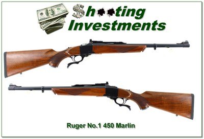 Ruger No. 1 S 450 Marlin 20” Rifle 2017 Like New Rare! - Image 1 of 4