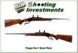 Ruger No. 1 6mm Rem 200th Year Liberty Pre Warning 26” w Rings 1976 Excellent Wood