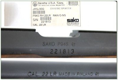 Sako Finnfire P94S Range Sporter 22 LR 22” HB Rifle NIB Appears Unfired - Image 4 of 4