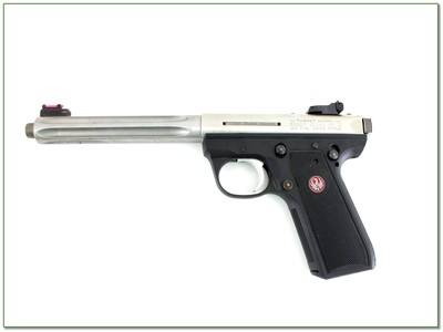 Ruger MK III Hunter Stainless Fluted 22 LR 6.88” Threaded w Box and Extra Mag - Image 2 of 4
