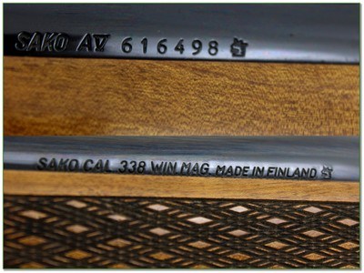 Sako AV Deluxe 338 Win Mag Finland Made w 24.5” Barrel and Rings - Image 4 of 4