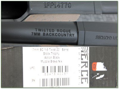 Fierce Twisted Rouge 7mm Backcountry 20” Fluted Rifle with Brake LNIB - Image 4 of 4