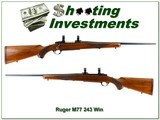 Ruger Model M77 243 Win Red Pad 22” Rifle w Rings 1979 Made - Image 1 of 4
