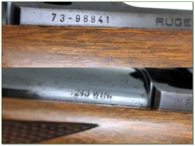 Ruger Model M77 243 Win Red Pad 22” Rifle w Rings 1979 Made - Image 4 of 4