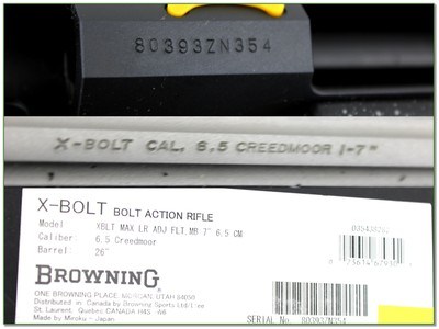 Browning X Bolt Max LR 6.5 Creedmoor 26” Threaded w Brake Near NIB - Image 4 of 4