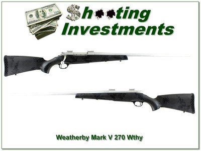 Weatherby Mark V Custom Alaskan 270 Wby Mag 26” w Peak 44 Carbon Stock - Image 1 of 4