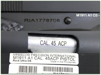 Rock Island Armory M1911 A1 45 ACP Rock Ultra CS Tact II 3.5” Pistol NNIB - Image 4 of 4