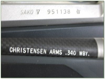 Sako V Stainless 340 Wby Mag w 26” Carbon Christensen Barrel - Image 4 of 4